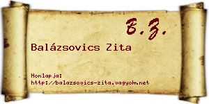 Balázsovics Zita névjegykártya